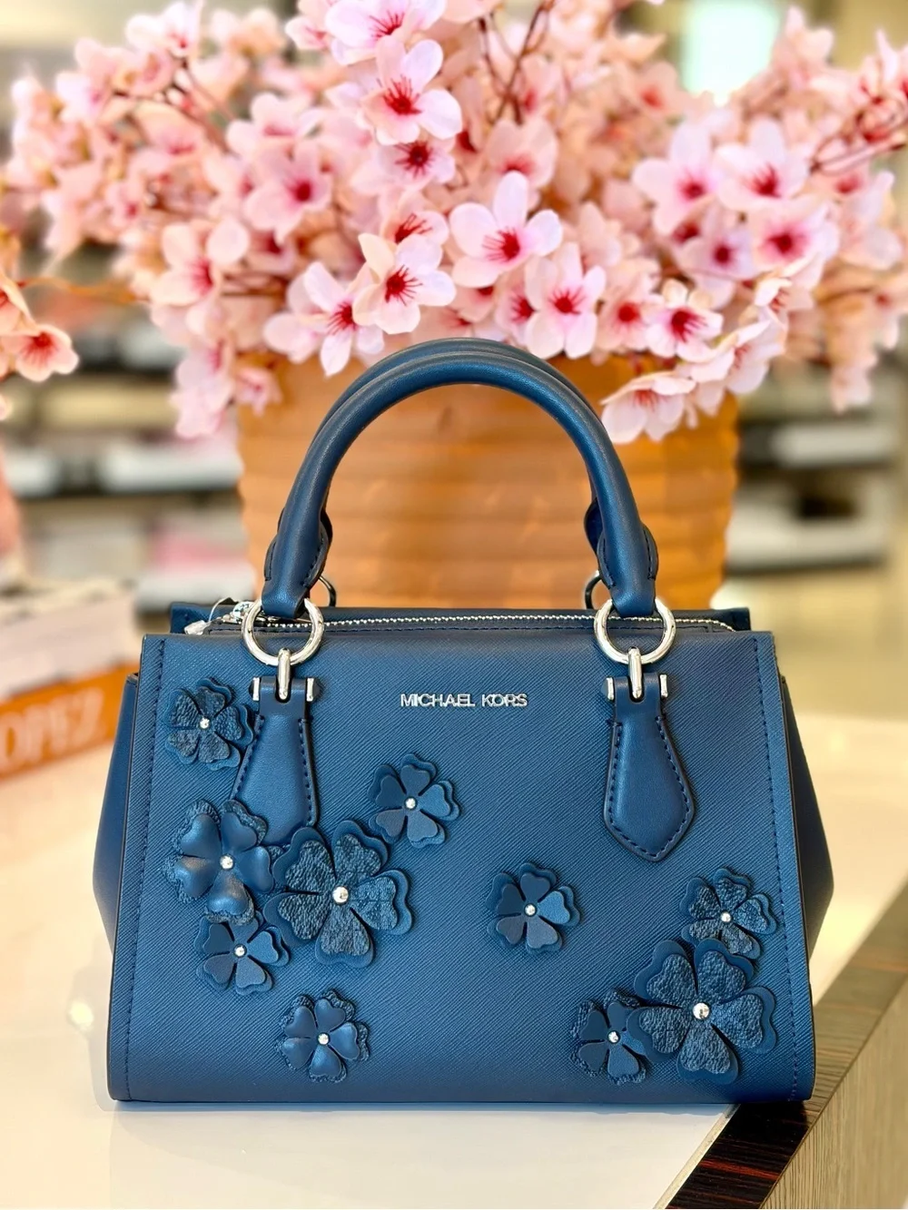 MICHAEL KORS Marilyn Small Floral Embellished Satchel Crossbody
